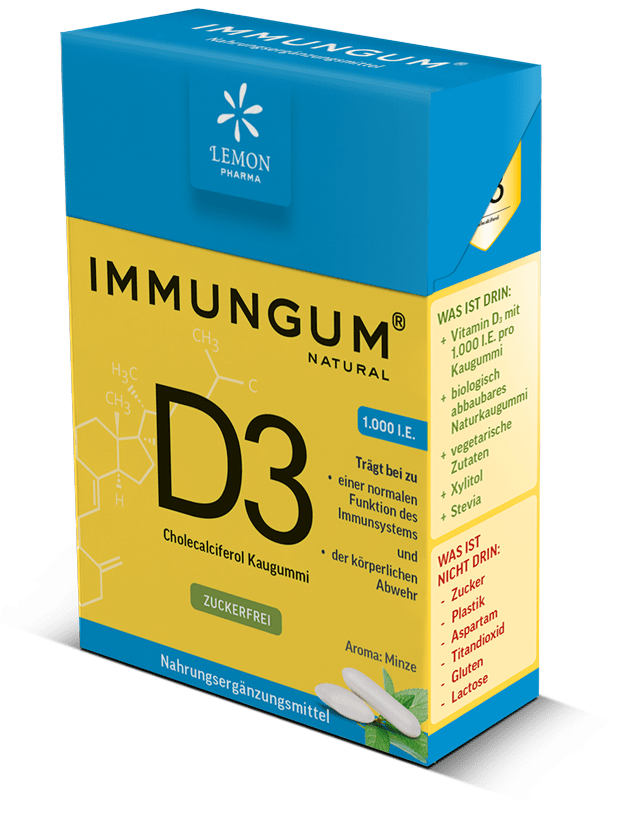 Immungum Vitamin D3 Lemon Pharma Chicle gum